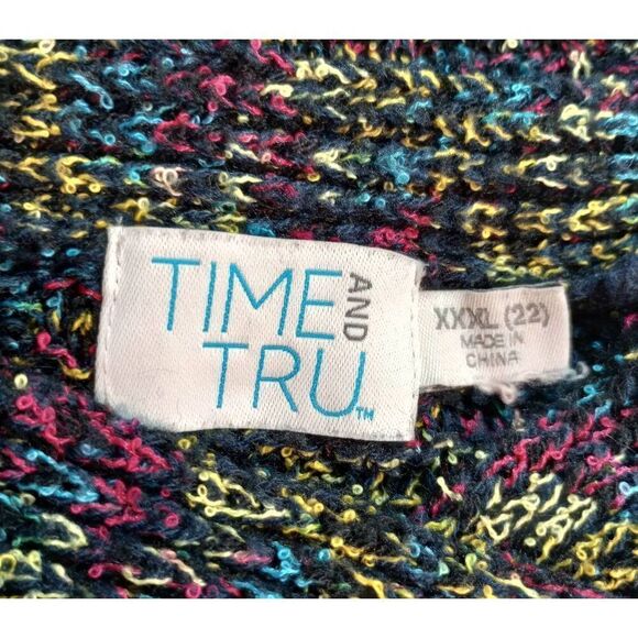 Time and Tru Sweater Ladies 22 Black VNeck - Picture 4 of 6